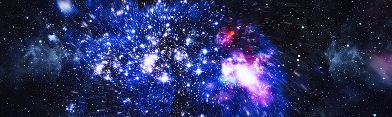 Wall Mural - abstract background with night sky and stars. panorama view universe space shot of milky way galaxy 