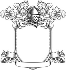 Wall Mural - coat of arms crest knight family medieval shield heraldry heraldic armorial motif. featuring a knigh