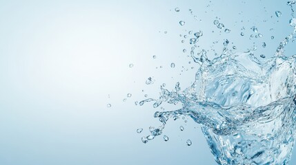 Wall Mural - mesmerizing water splash on vibrant blue background, stunning display of liquid motion and energetic