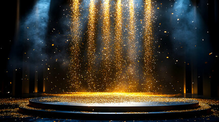 Wall Mural - Golden Glitter Stage Background