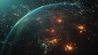 © The prominence - Global digital network concept with glowing data nodes