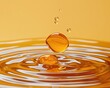© DigitalArt - A close-up of a droplet of honey creating ripples in golden liquid, capturing the beauty of nature's sweetness and fluid motion.