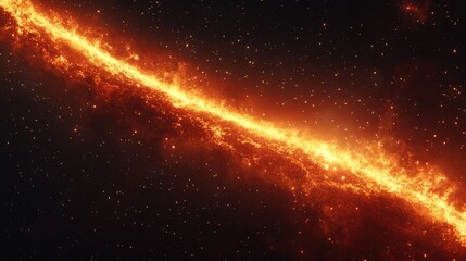 Wall Mural - orange galaxy with star