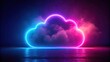© Withun - Abstract neon illuminated cloud reflection