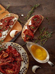 Sticker - Open sandwich with homemade sun-dried tomatoes and cottage cheese.