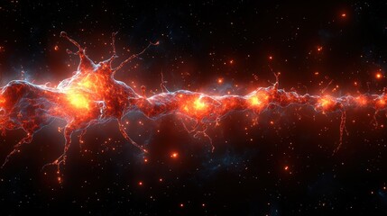 Wall Mural - Abstract cosmic light with stars and nebula in a vast galaxy sky. Generative AI