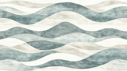 Wall Mural - abstract layered wave patterns on a white background, creating a tranquil and sophisticated look