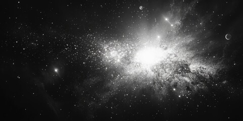 Wall Mural - Black and White Galaxy