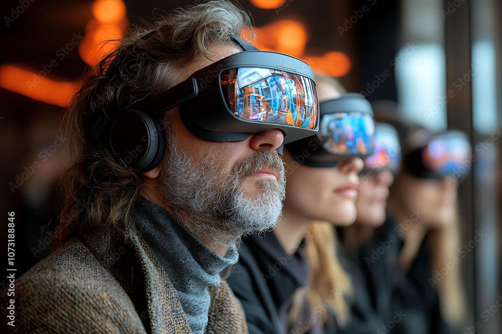 Brainstorming session with a team using augmented reality headsets and ...