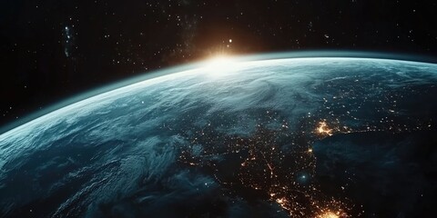 Wall Mural - Earth at Night from Space
