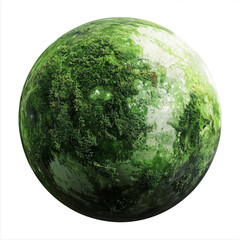 Wall Mural - isolated illustration of a green planet