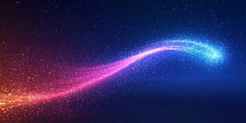 Fototapete - Abstract shooting star on a clean night-sky background, with a subtle trail of sparks.