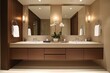 © tynza - Modern minimalist bathroom with clean lines, a floating double vanity, and recessed lighting for a sleek, clutter-free space.