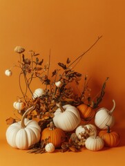 Sticker - White Pumpkins on Table