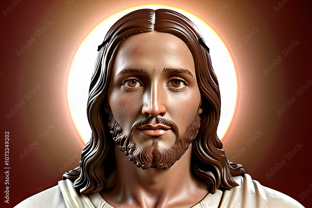 Jesus Christ With Very Smooth Facial Features And Very Smooth Eyes For 