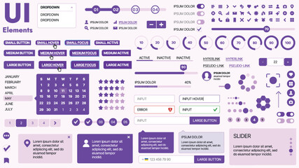 modern ui kit featuring a collection of essential buttons, icons, and navigation elements for websit