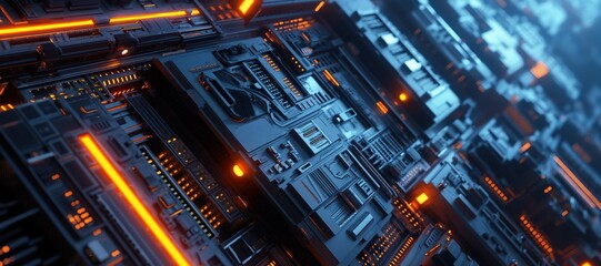 futuristic digital cyber machine background 17