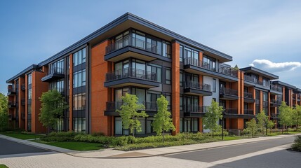 Fototapete - Modern condo in a new residential area