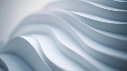 Wall Mural - smooth white waves forming a layered abstract background, with soft lighting and a modern feel