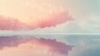 Serene landscape with pastel clouds reflecting on calm water.