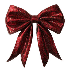 Sparkly red bow isolated