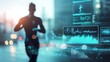 © Gophotograph - Silhouette of a Runner with Wearable Technology in Blurry Background