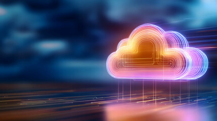 Technology networking and digital communication in business with cloud computing concept web storage for data global social media ai server online binary illustration background modern futuristic 