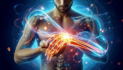 Wall Mural - a man having a painful wrist