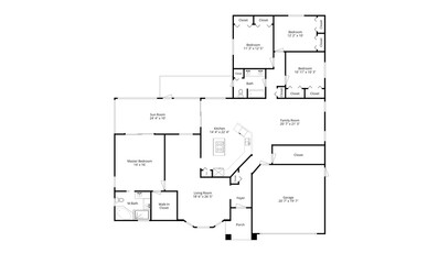 Naklejka na meble 4 bedroom floor plan 2D