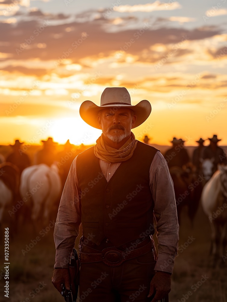 Rugged cowboy in classic attire – Depicting a traditional western style ...