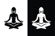 © MONI - Yoga logo silhouette vector. Yoga symbol vector sign isolated on white background.