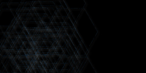 Abstract black, blue hexagon background. Vector illustration. Geometric abstract background, Vector and illustration banner poster template. black and blue texture background. 