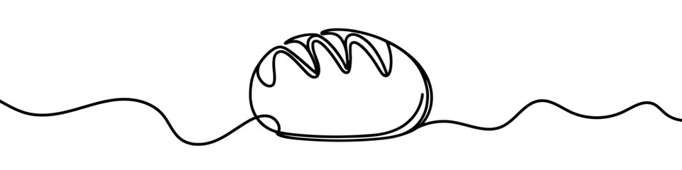Wall Mural - single line is creating the shape of a loaf of bread. vector illustration.