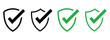 © Charles stockio - Shield check mark icon. security shield protection icon with tick symbol. protection, guarded, safe symbol, sign, illustration,
