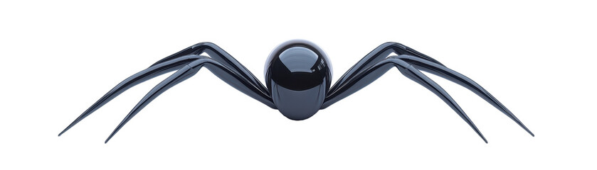 Wall Mural - a spider with a black body and legs. transparent background
