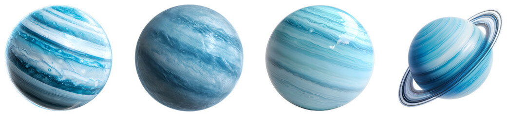 Wall Mural - uranus set against an ethereal blue backdrop during twilight hours isolated on transparent backgroun