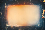 Vintage distressed old photo light leaks, film grain, dust and scratches texture overlay with vignette border. Dirty grunge analog 8k widescreen retro effect background with copy space