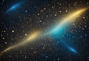 Wall Mural - Luminous Galaxy: A Bokeh Wonderland in Gold, Blue, and Black