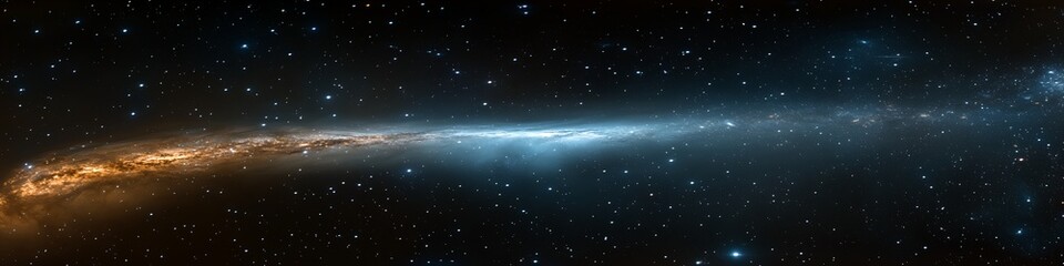 Wall Mural - a long, thin line of stars in the sky. the stars are scattered all over the sky, with some closer to