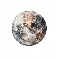 Wall Mural - a watercolor painting of the earth. the painting is of a large, round planet with a blue and white c