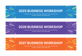 Wall Mural - set of business banner design templates in modern, abstract pattern style for schools, companies, wo