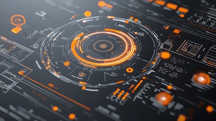Poster - Radiant blueprint with dynamic design elements revealing visionary forward thinking solutions for the future of technology innovation and progress