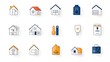 © NKCoolper - Comprehensive set of icons representing various aspects of property management including houses buildings and real estate for sale lease or rent  Suitable for use in business finance