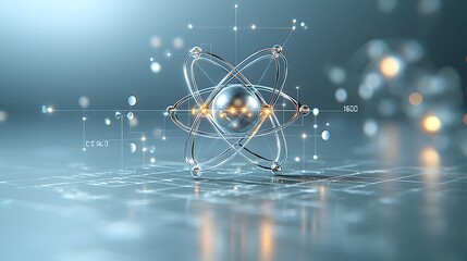 Poster - Captivating Atomic Aesthetics A Minimalist Depiction of the Building Blocks of Nature Showcasing the Beauty and Precision of the Fundamental Particles that Comprise our Universe