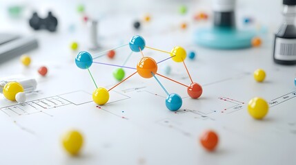 Poster - Vivid and Dynamic Atomic Model Featuring Colorful Pathways for Electrons Set Against a Clean White Background Showcasing the Intricate Structure and Flow of Subatomic Particles