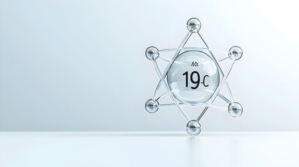 Poster - Stunning transparent 3D depicting the intricate internal structure and arrangement of atomic particles such as electrons neutrons and protons within a crystal clear atom model