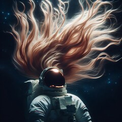 floating hair astronaut's hair flowing freely in zero gravity cr