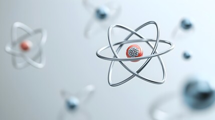 Poster - Immerse Yourself in the Intricate Details of Atomic Structure This Captivating 3D Close up Showcases the Nucleus and Orbiting Electrons