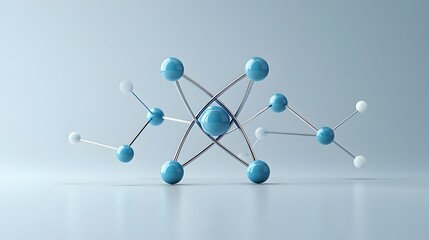 Fototapete - Stunning 3D of an atom structure with clearly defined protons neutrons and electron paths in a sharp polished digital rendering  The vibrant luminous colors and sleek