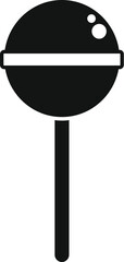 Wall Mural - Simple black lollipop icon representing sweetness and childhood joy